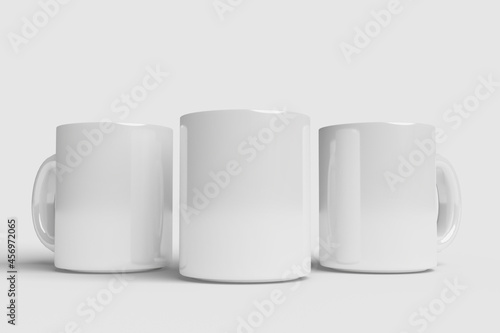 Realistic White Mug Illustration for Branding Mockup. 3D Render.