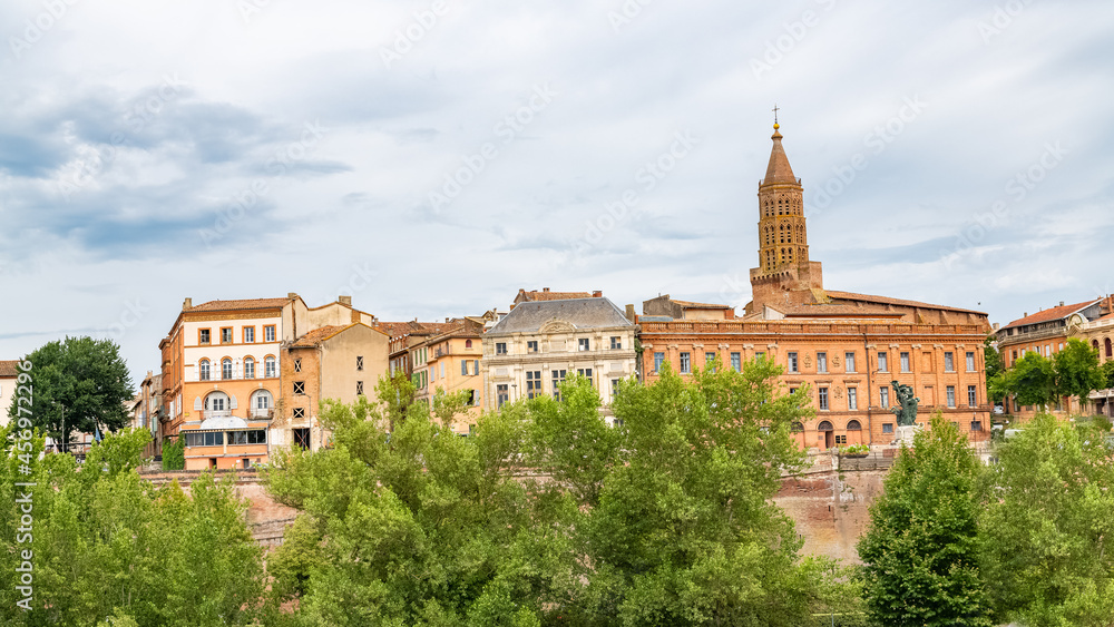 Montauban in France, beautiful french city in the South, panorama
