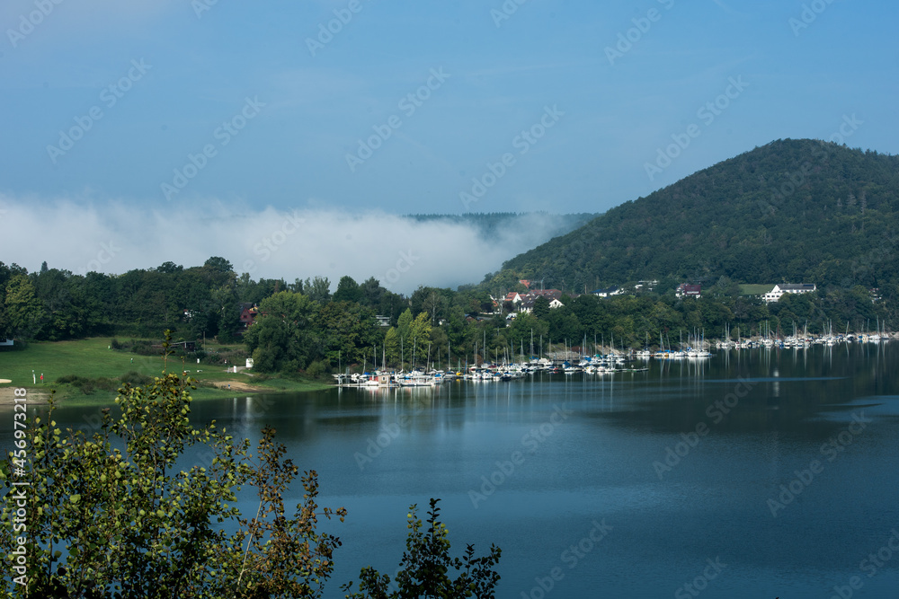 View to the area Scheid at the german lake called Edersee