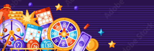 Lottery and bingo illustration. Concept for gambling or online games.