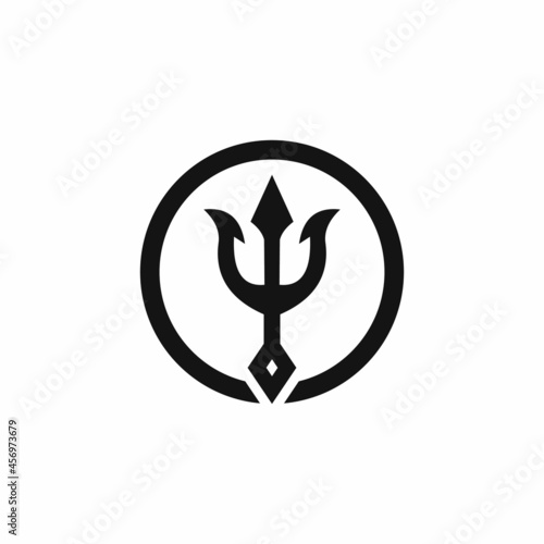 trident in circle icon vector template