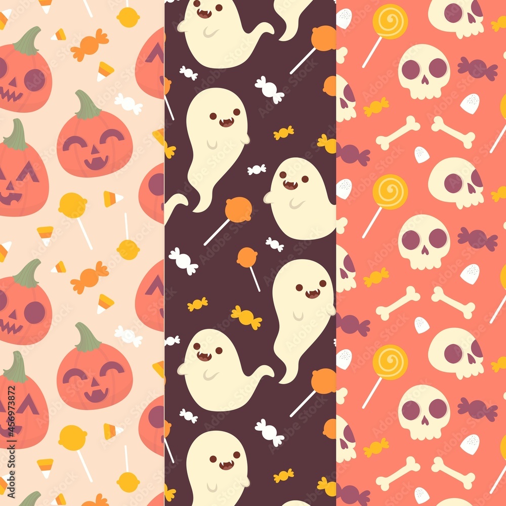 hand drawn halloween pattern collection vector design illustration hand drawn halloween pattern collection vector design illustration