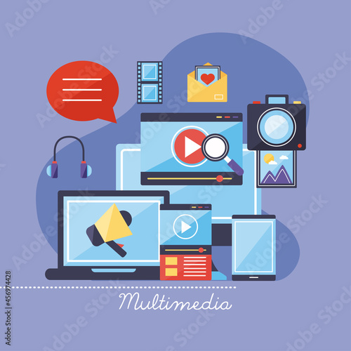 Multimedia content icon group