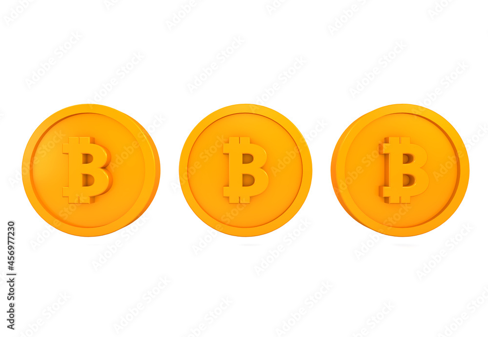 3d bitcoin render minimalistic simple symbol design with isolated background 3d bitcoin render minimalistic simple symbol design with isolated background