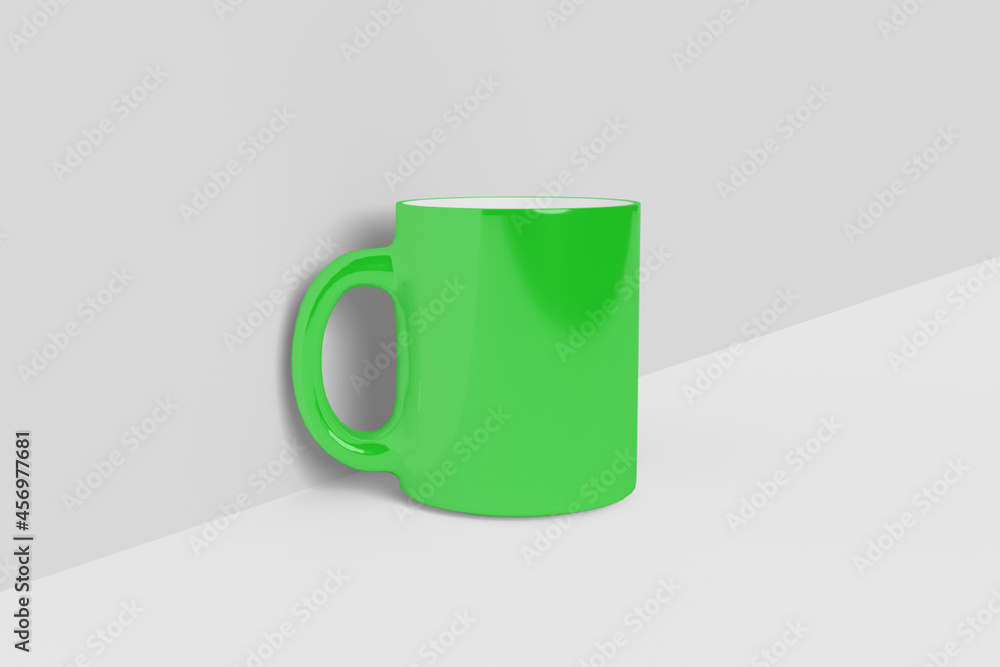 Realistic Green Mug Illustration for Branding Mockup. 3D Render. Realistic Green Mug Illustration for Branding Mockup. 3D Render.