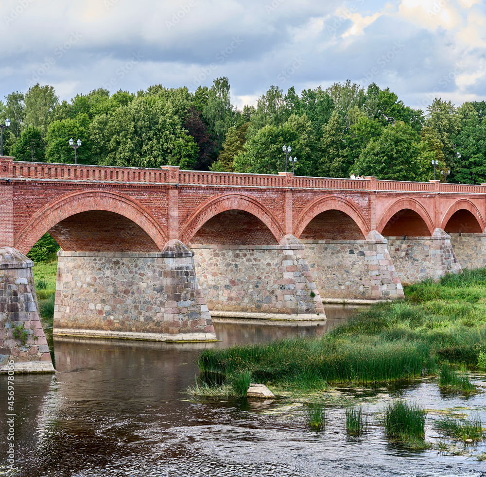 Old bridge made from red bricks Old bridge made from red bricks