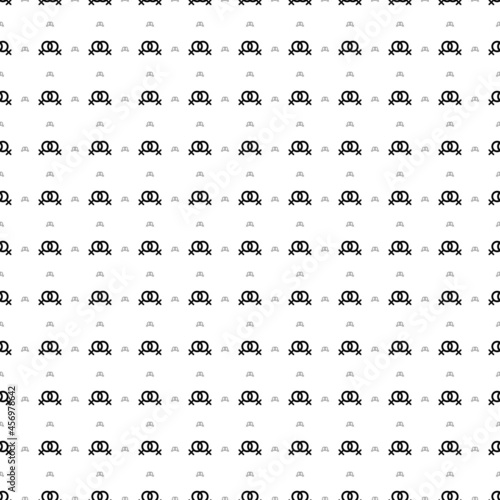 Square seamless background pattern from geometric shapes are different sizes and opacity. The pattern is evenly filled with big black lesbian symbols. Vector illustration on white background