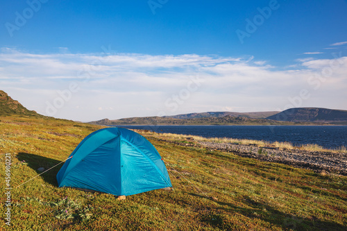 Wild camping by the Arctic Ocean