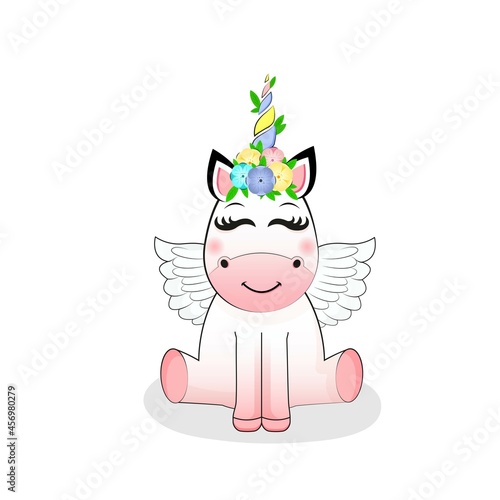 Cute baby Unicorn. Cartoon icon 
