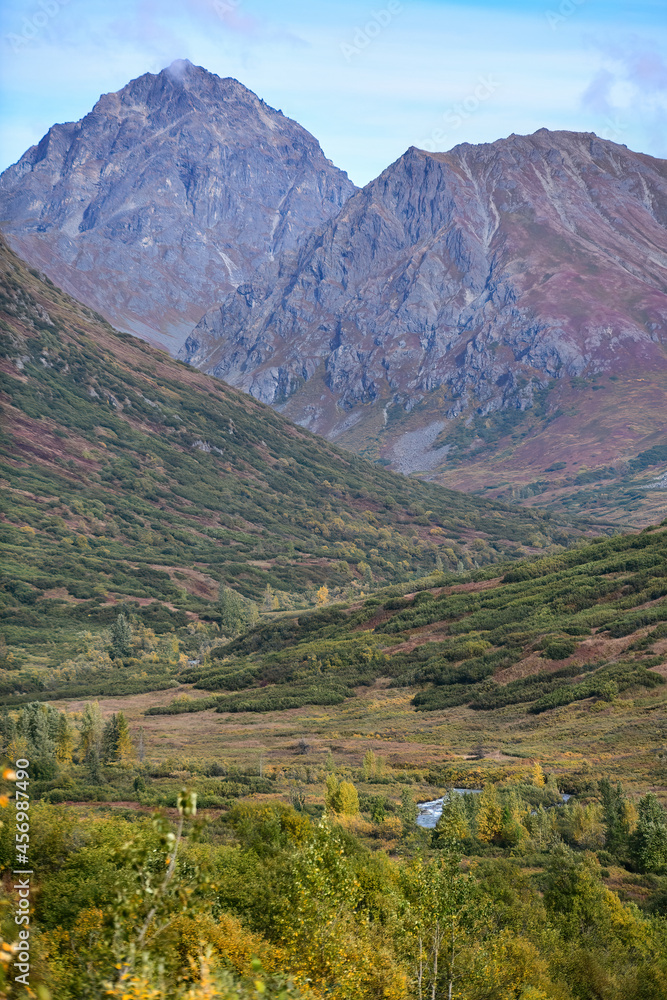 Vertical Alaska mountain landscape