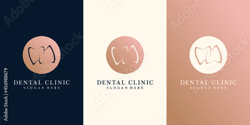 Luxury dental care logo design template