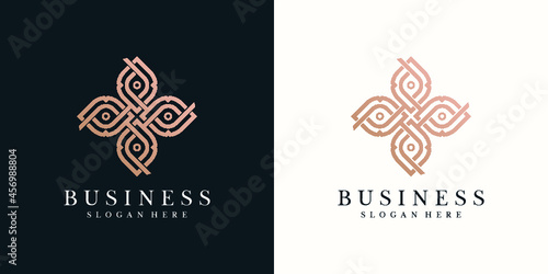 Abstract nature logo design . flower rose natural spa logo for fashion, skin care, minimalist