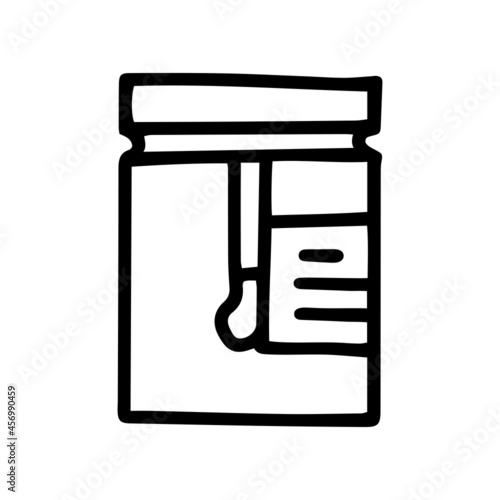 container for biomaterials line vector doodle simple icon