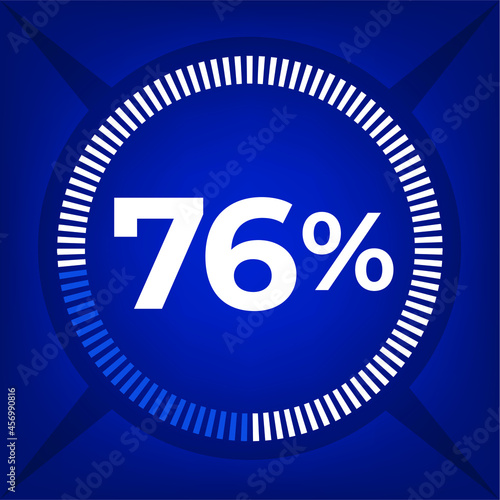 76 percent count on dark blue background