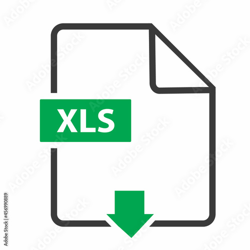 download document xls icon, XLS file icon vector
