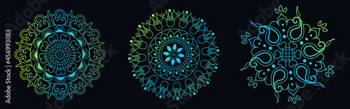 Butterfly Vector floral mandala relaxation patterns unique design with black background