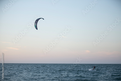 kite surfing in the ocean