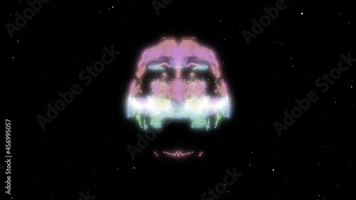 3d illustration of illuminated brain on black background.