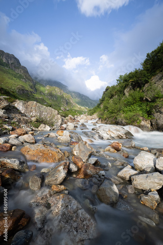 Amazing road trip over an alpine pass in Switzerland called Sustenpass. Wonderful view with perfect light conditions. Amazing Landscape and a beautiful river with perfect long exposure pictures.