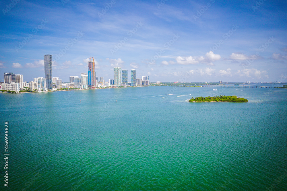 Aerial Drone of Biscayne Bay Miami Florida Aerial Drone of Biscayne Bay Miami Florida