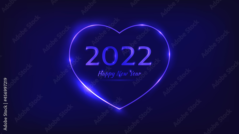 2022 Happy New Year neon background 2022 Happy New Year neon background