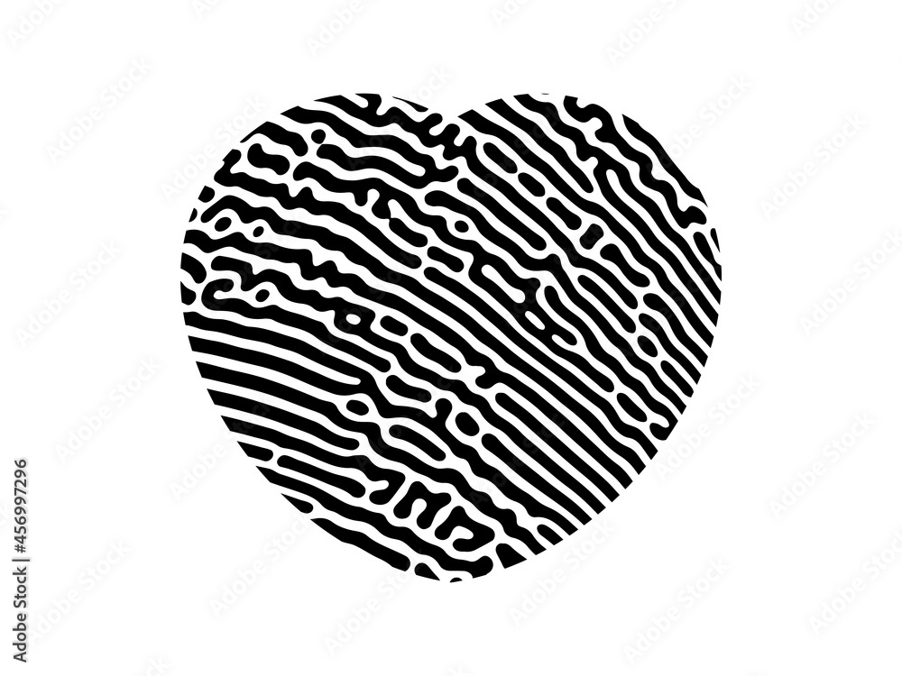 Fingerprint heart silhouette Fingerprint heart silhouette