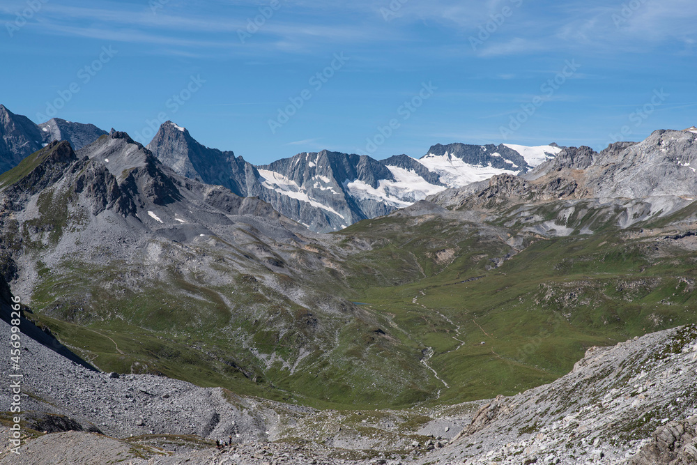High altitude mountain landscape in the Alps, France High altitude mountain landscape in the Alps, France