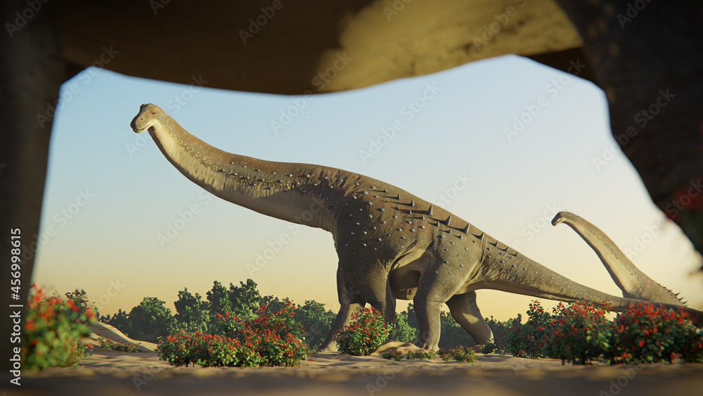 Obraz premium Alamosaurus, group of dinosaurs from the Late Cretaceous period