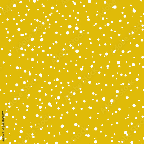 Abstract hand drown polka dots background. Yellow dotted seamless pattern with white circles. Template design for invitation, poster, card, flyer, textile, fabric