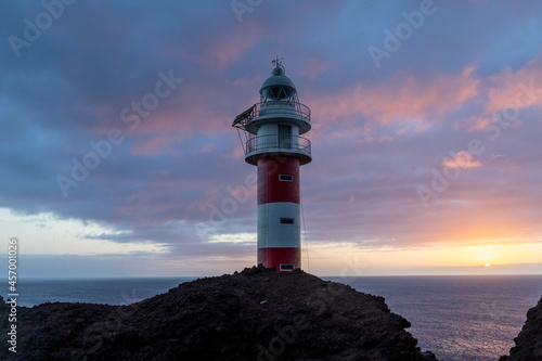 Lighthouse at sunset.