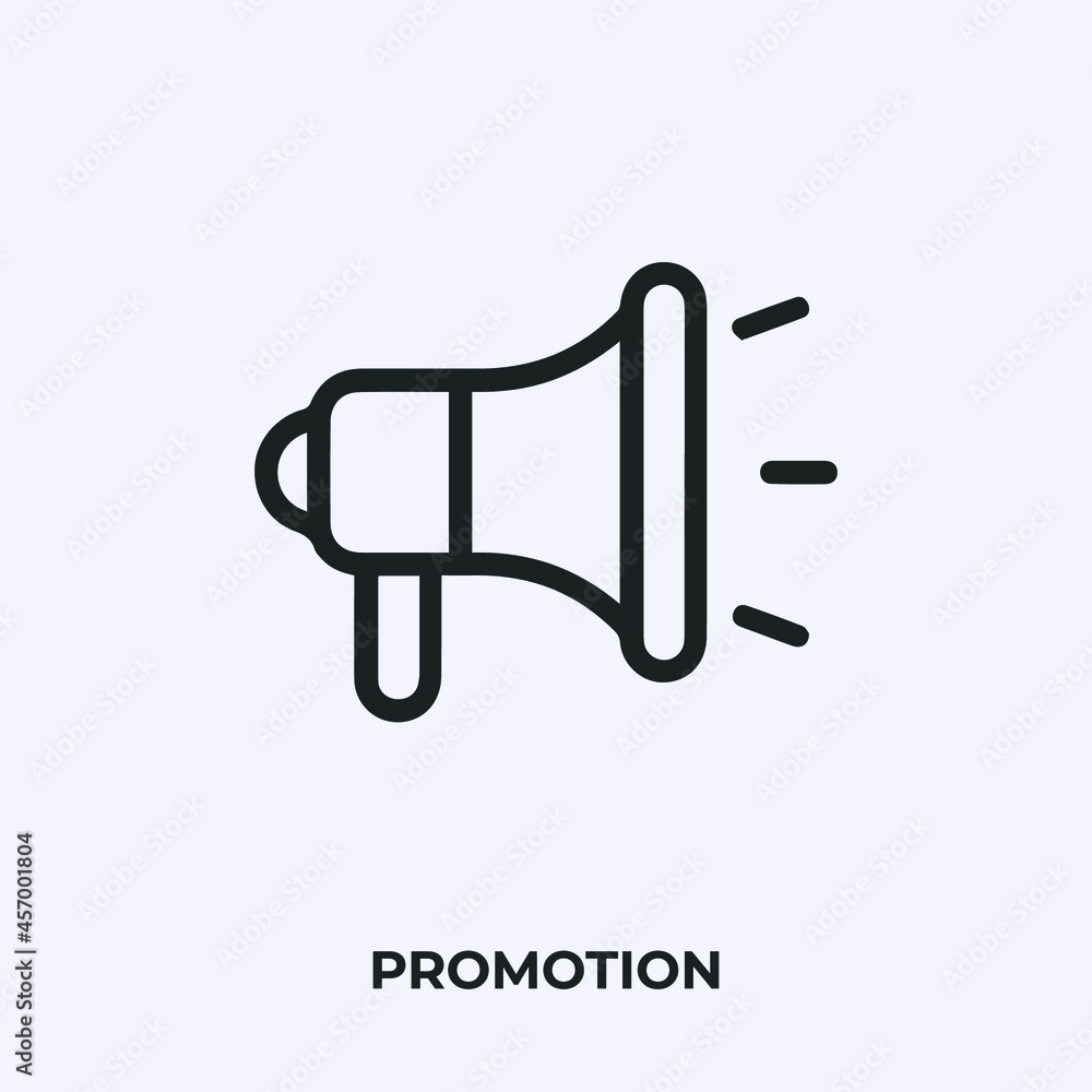 promotion icon vector. Linear style sign for mobile concept and web design. promotion symbol illustration. Pixel vector graphics - Vector. promotion icon vector. Linear style sign for mobile concept and web design. promotion symbol illustration. Pixel vector graphics - Vector.