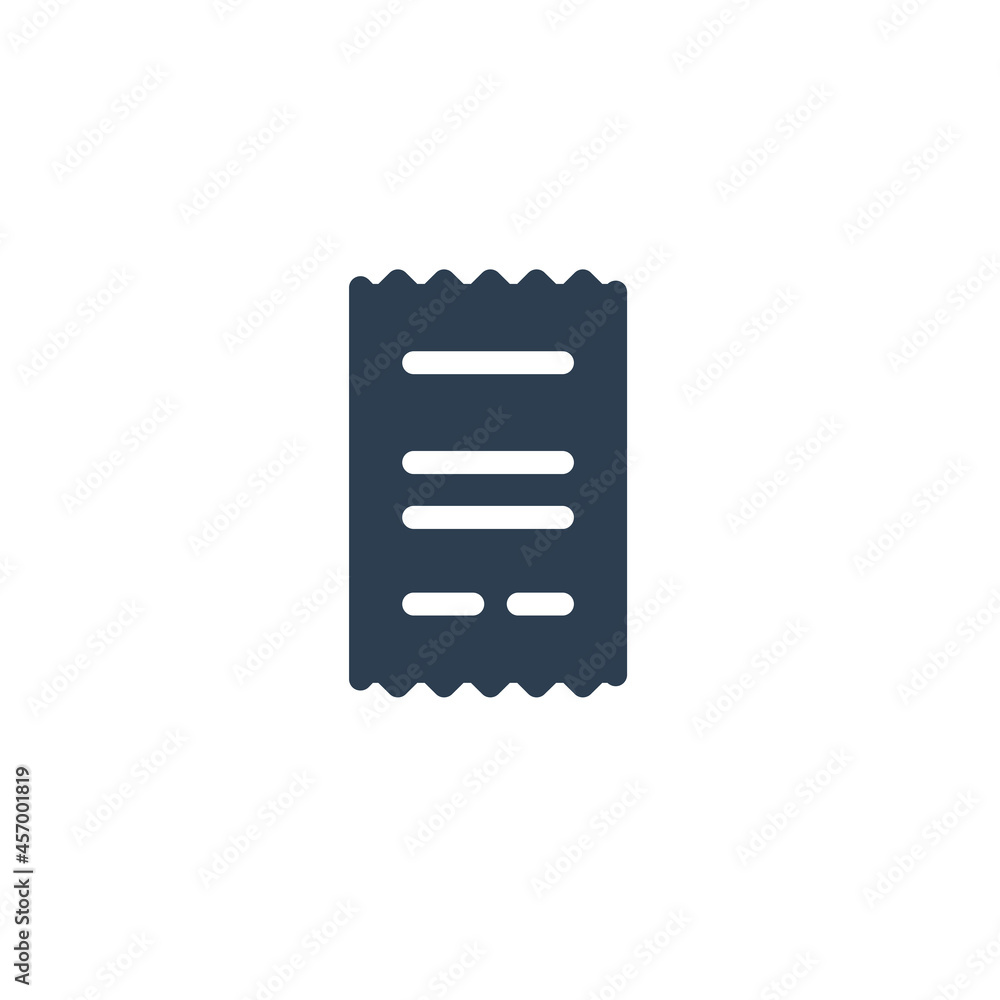 receipt, paper solid flat icon. vector illustration receipt, paper solid flat icon. vector illustration