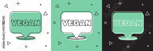 Set Vegan food diet icon isolated Set background. Organic, bio, eco symbol. Vegan, no meat, lactose free, healthy, fresh and nonviolent food. Vector