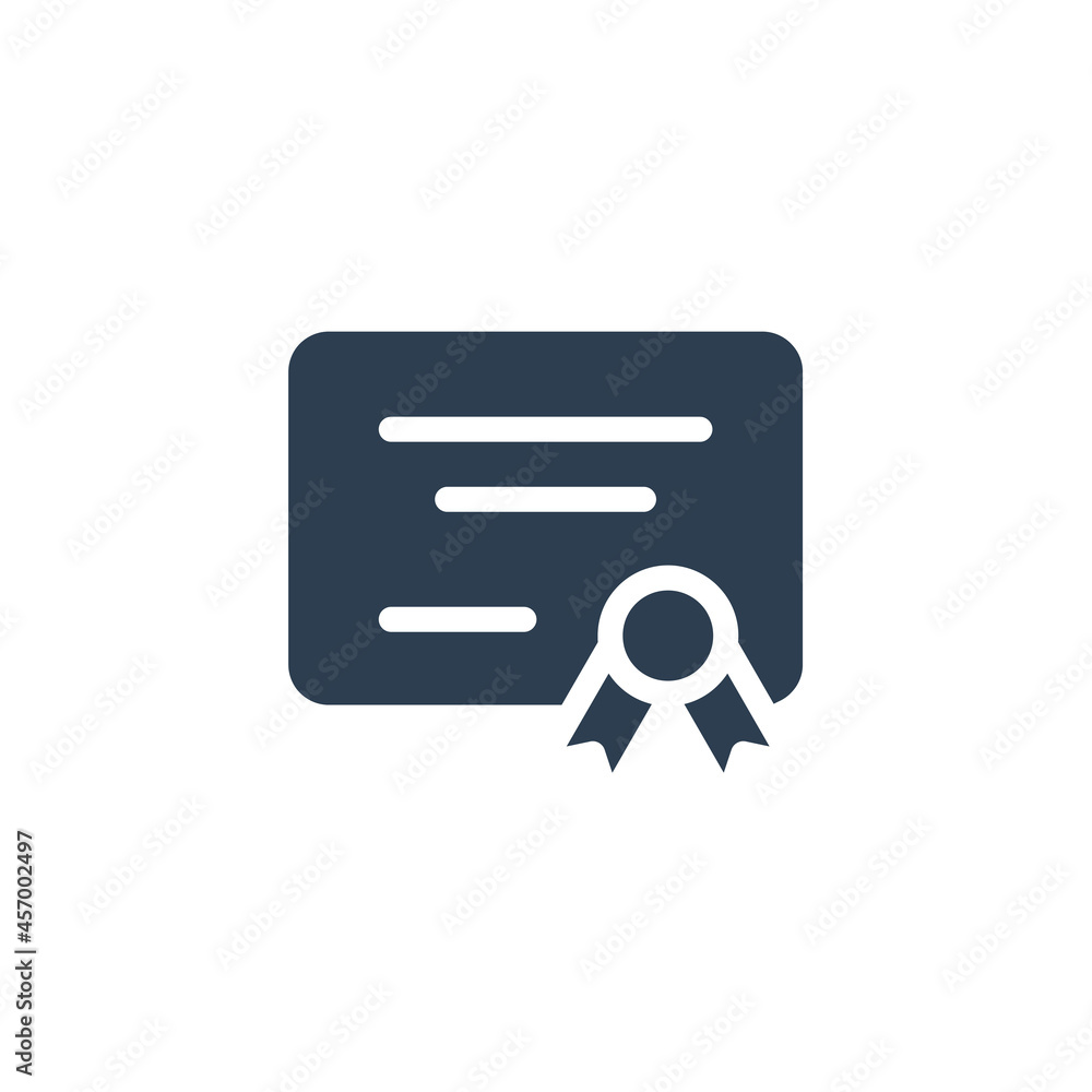Diploma of honor solid flat icon. vector illustration Diploma of honor solid flat icon. vector illustration