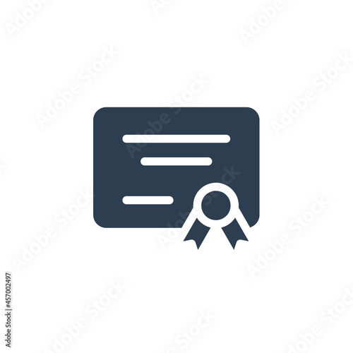Diploma of honor solid flat icon. vector illustration
