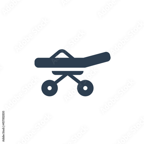 Hospital bed or hospital ward, medical treatment, healthcare solid flat icon. vector illustration