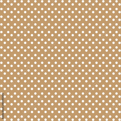 White and brown Polka Dot seamless pattern. Vector background.