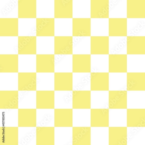 White and yellow checkerboard pattern background. Check pattern designs for decorating wallpaper. Vector background.