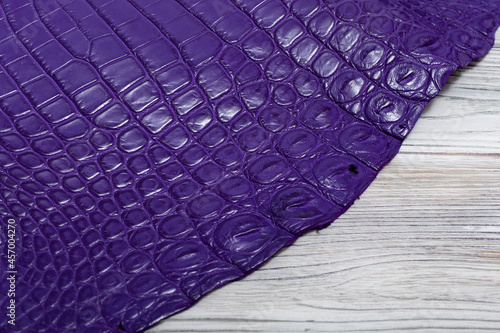 violet alligator natural leather - material for handbags and shoes	
