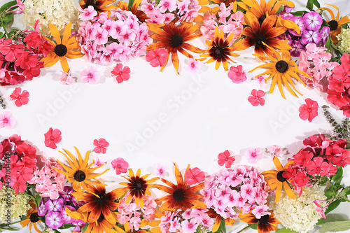 Holiday concept with flowers, autumn flower compositiont, still life, banner for the screen. Greeting card for mothers day, womens day, lovers day, happy birthday, wedding, selective focus photo