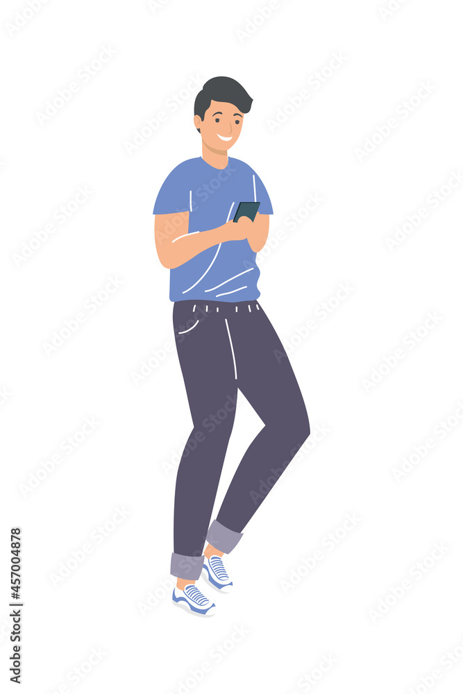 man with smartphone