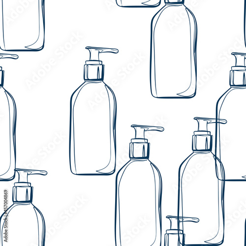 cosmetics care vector seamless pattern outline decorative