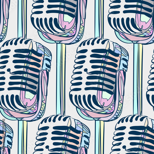 microphone sketch vector illustration isolated design element isolated