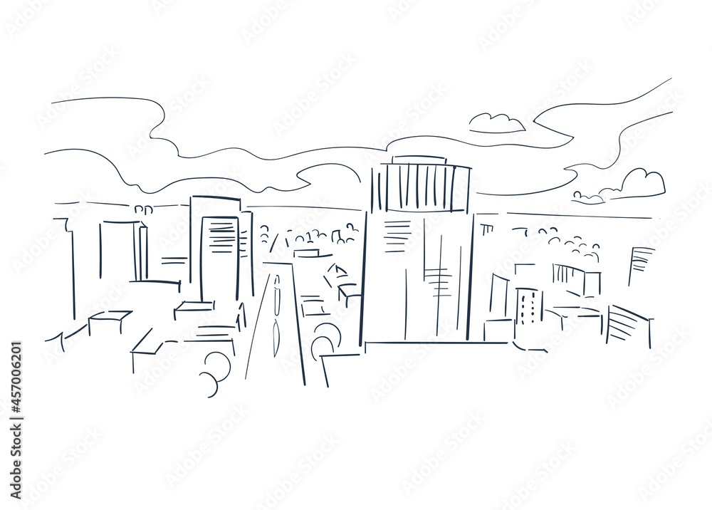 London Ontario Canada vector sketch city illustration line art