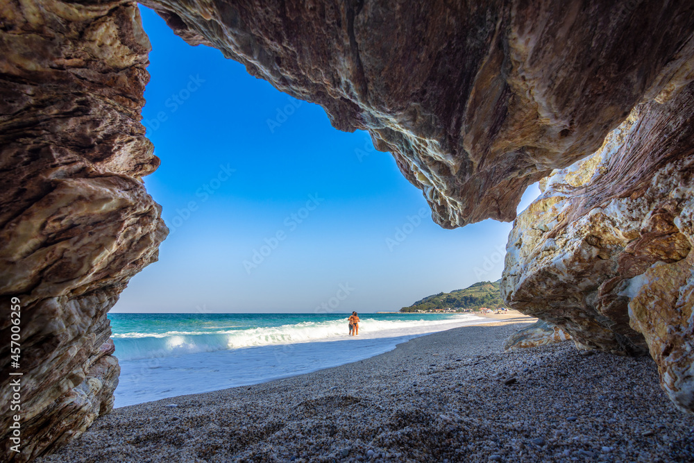 Famous beach of Chorefto, Pelion, Greece.
 - obrazy, fototapety, plakaty 