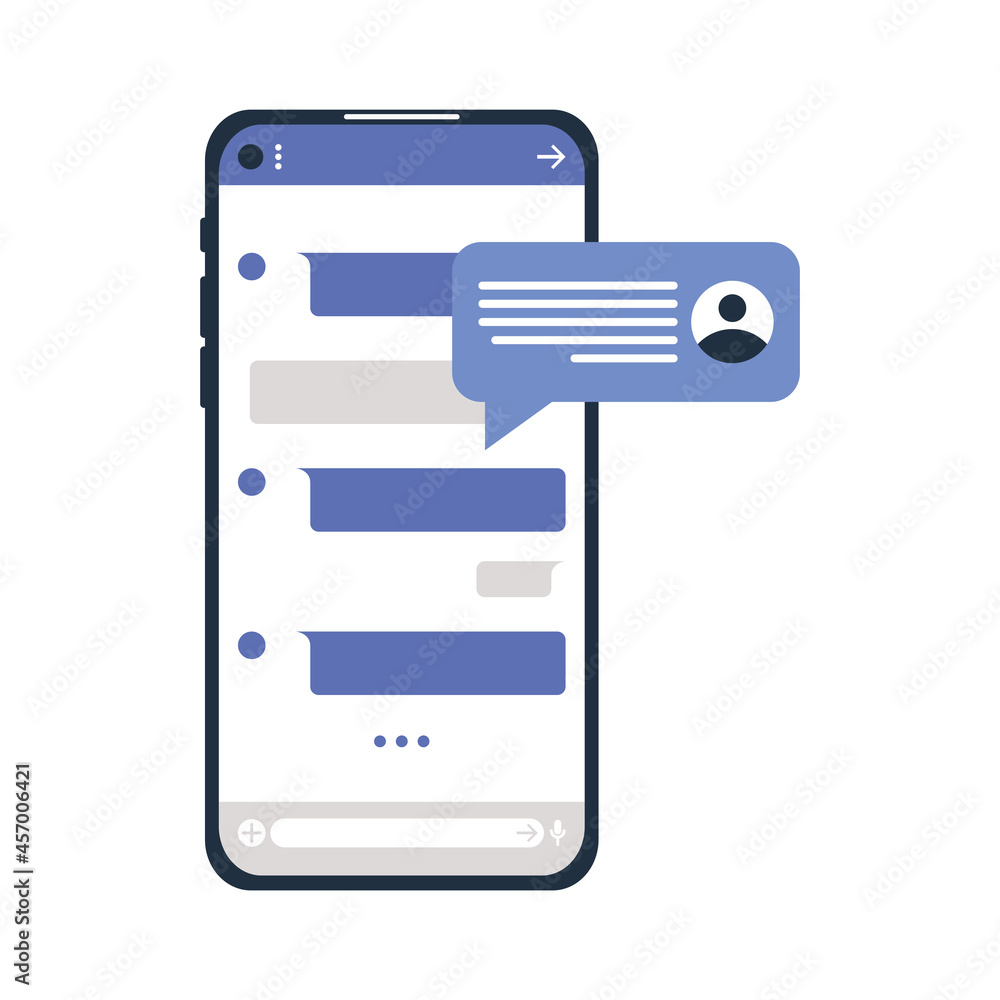 smartphone with communication bubble smartphone with communication bubble