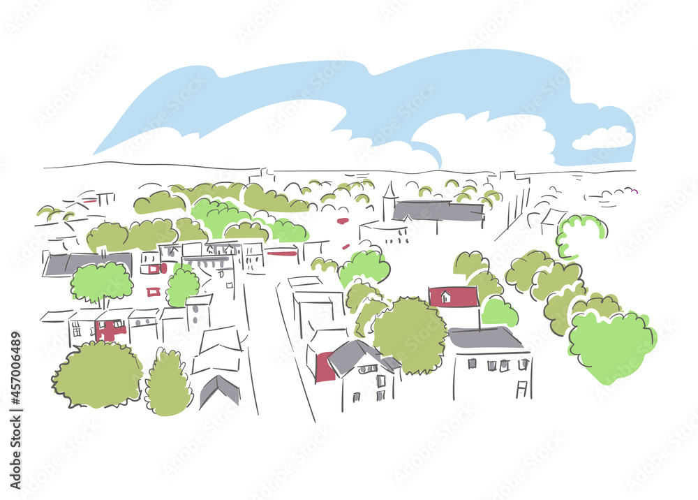 St. John's Newfoundland and Labrador Canada vector sketch city illustration line art colorful watercolor style St. John's Newfoundland and Labrador Canada vector sketch city illustration line art colorful watercolor style