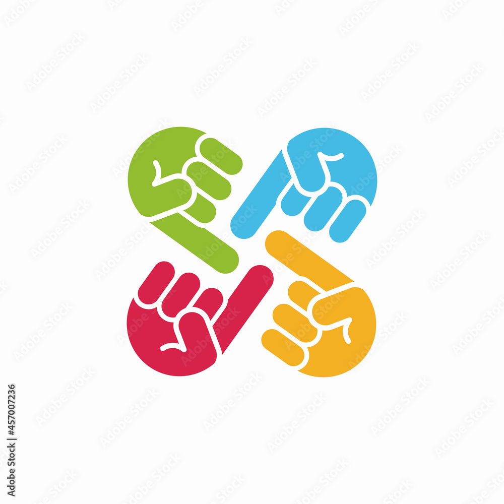 Colorful pointing logo template design Colorful pointing logo template design