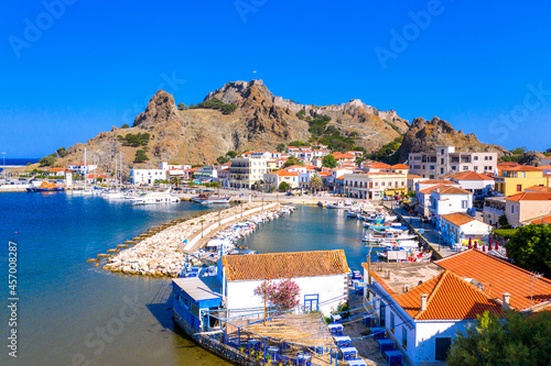 View of Myrina, Limnos island, Greece. photo