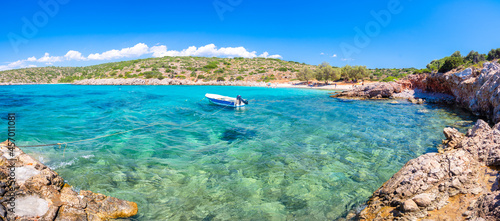 Fototapeta Naklejka Na Ścianę i Meble -  Tropical beach of Agia Dinami at the South of Chios island, Greece.